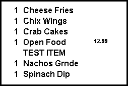 This figure shows a sample image of the items only chit layout. This figure shows a sample image of the items only chit layout.