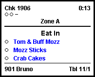 This figure shows a sample image of the chit with order type, item status, and zone identifier chit layout. This figure shows a sample image of the chit with order type, item status, and zone identifier chit layout.
