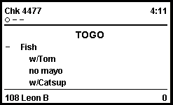 This figure shows a sample image of the chit with order type and item status layout. This figure shows a sample image of the chit with order type and item status layout.