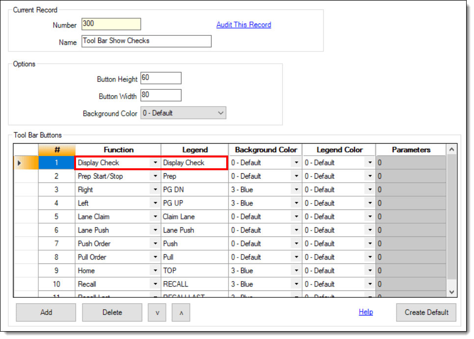 This figure shows the KDS Tool Bars module Display Check function. This figure shows the KDS Tool Bars module Display Check function.