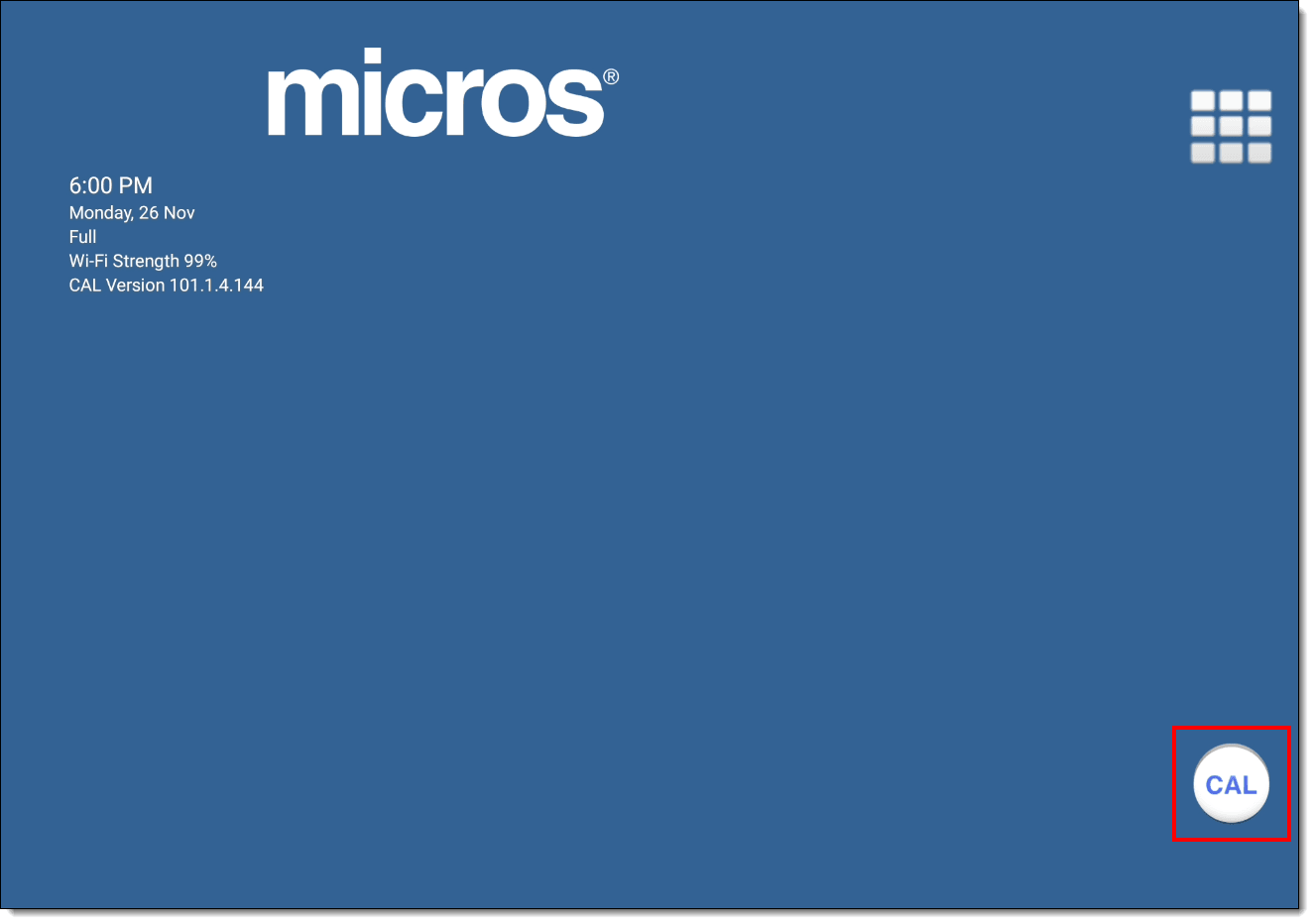 This figure shows the CAL Home screen, with the CAL desktop icon highlighted.