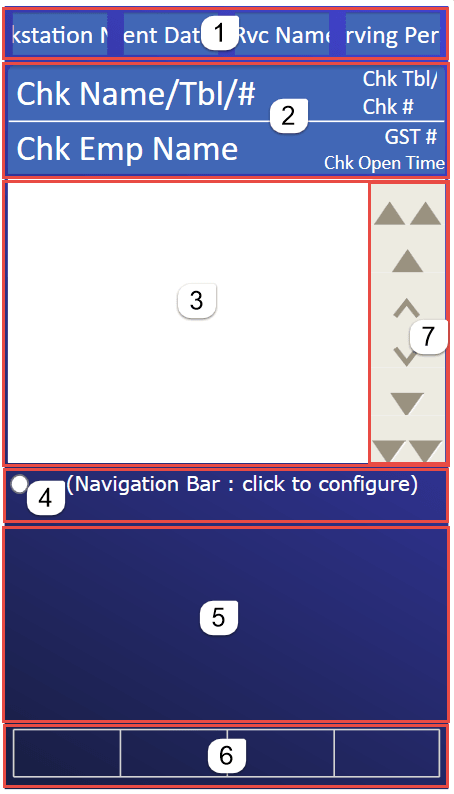 This figure shows the HHT Full Width Check Detail and Tabbed Button Grid template that appears in the EMC's Page Design module. This figure shows the HHT Full Width Check Detail and Tabbed Button Grid template that appears in the EMC's Page Design module.