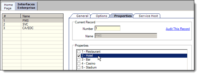This figure shows the Interface module’s Properties tab. This figure shows the Interface module’s Properties tab.