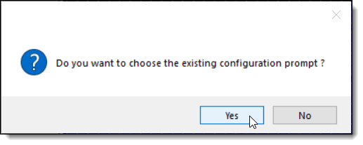 This figure shows the message prompt when configuring prompt details, specifically the ‘Yes’ response. This figure shows the message prompt when configuring prompt details, specifically the ‘Yes’ response.