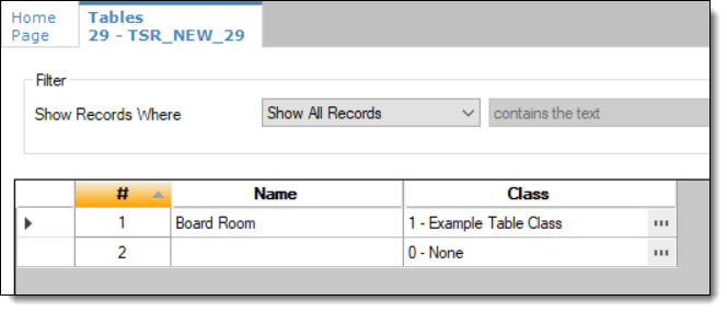 This figure shows the Tables module where you can insert names for rooms indicating where banquets are held. This figure shows the Tables module where you can insert names for rooms indicating where banquets are held.