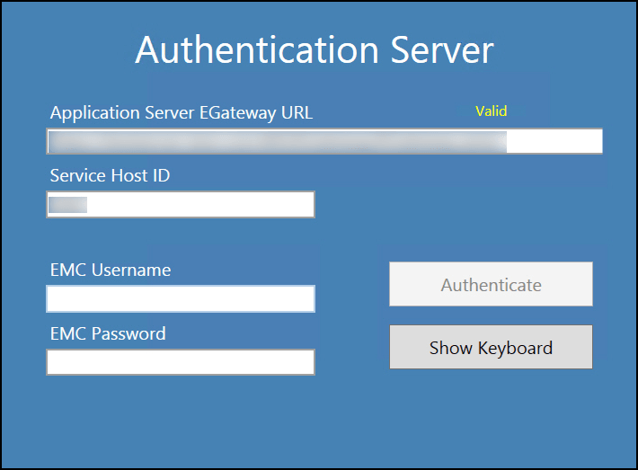 This figure shows the Authentication Server application in Simphony 2.9.2. This figure shows the Authentication Server application in Simphony 2.9.2.