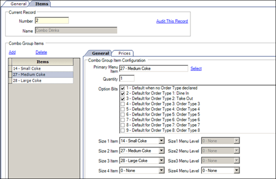 This figure shows pricing configuration based on item size. This figure shows pricing configuration based on item size.