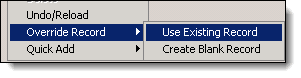 This figure shows the EMC override control. This figure shows the EMC override control.