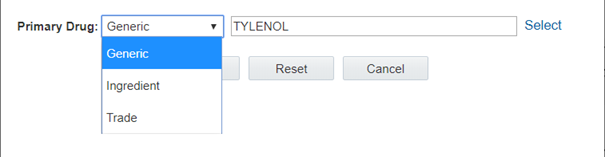 From the Primary Drug drop-down list, select the drug type. From the Primary Drug drop-down list, select the drug type.