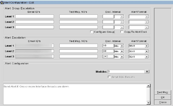 This image shows the Alert Configuration screen This image shows the Alert Configuration screen