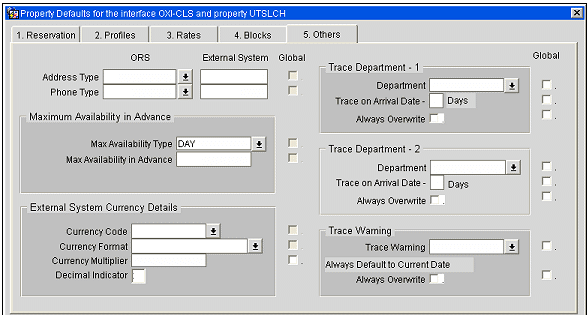 This image shows the Property defaults for interface OXI-CLS This image shows the Property defaults for interface OXI-CLS