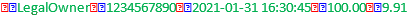 This image shows the Tag and Length display as single-byte ASCII characters