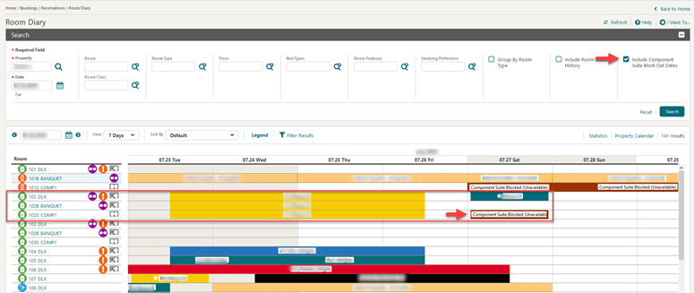 This image shows the Room Diary screen details This image shows the Room Diary screen details