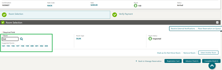 This image shows the Suggested Rooms listed This image shows the Suggested Rooms listed