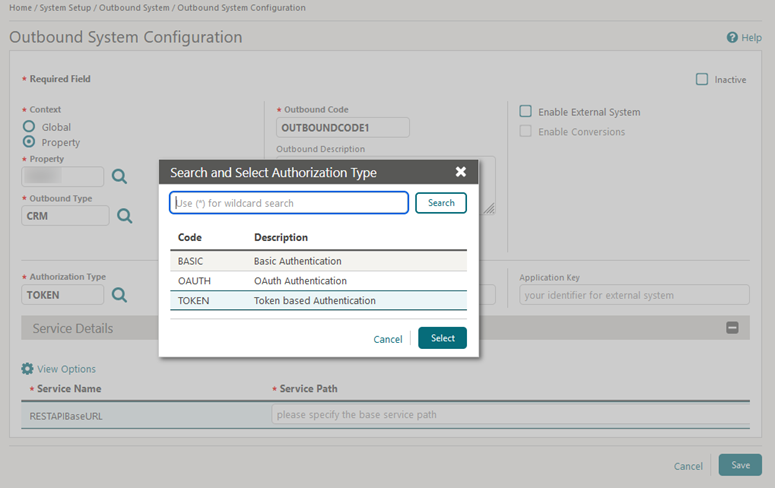 This image shows the Outbound System Configuration Updated screen This image shows the Outbound System Configuration Updated screen