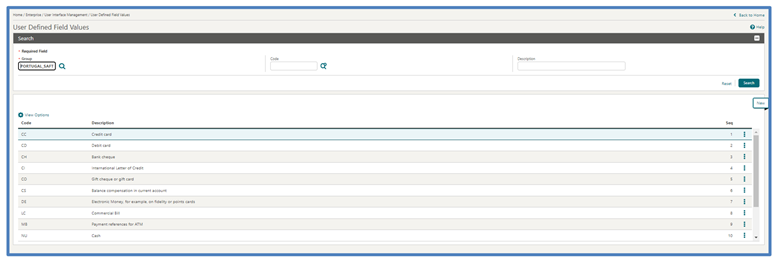 This image shows the User Defined Field Values screen This image shows the User Defined Field Values screen