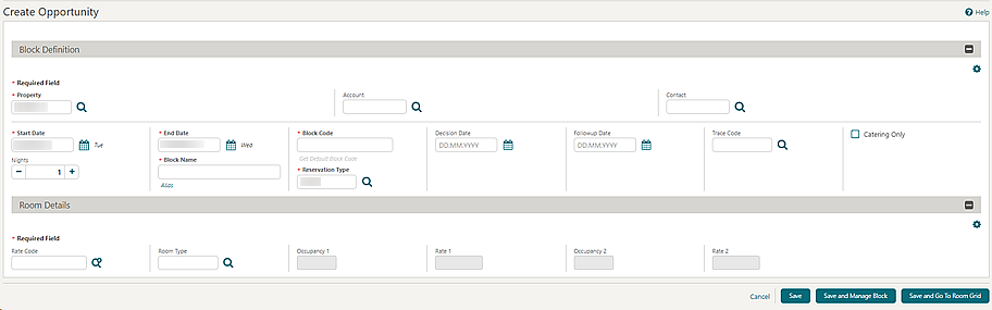 Image shows the Create Opportunity screen. Image shows the Create Opportunity screen.