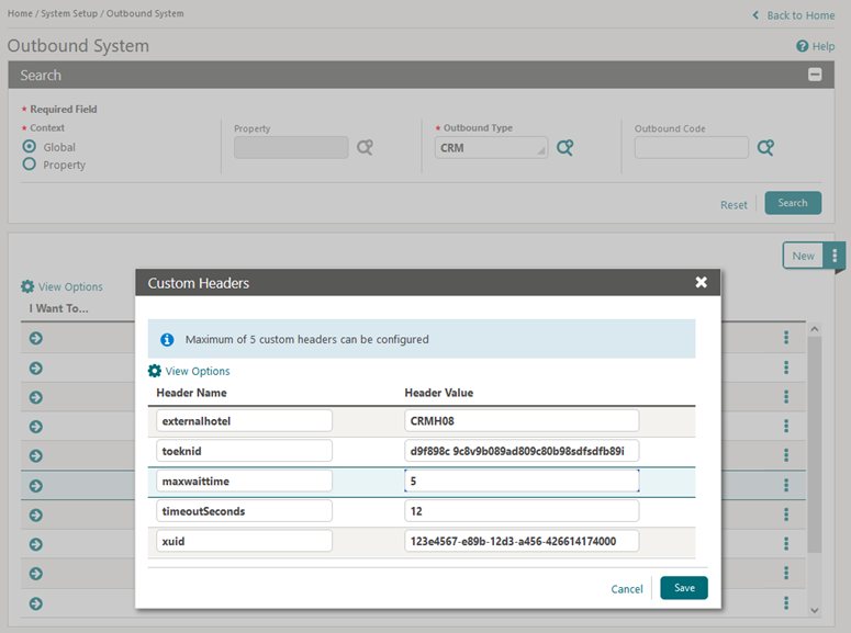 This image shows the Custom Headers window This image shows the Custom Headers window