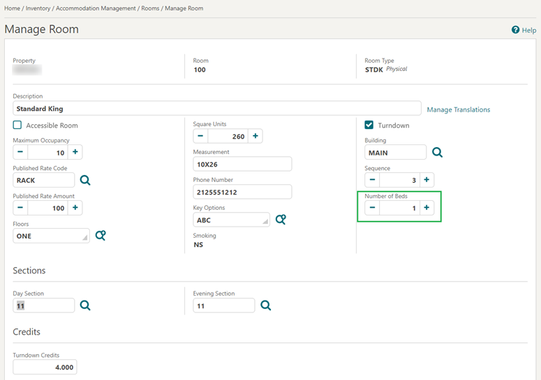 This image shows the Manage Room screen details This image shows the Manage Room screen details