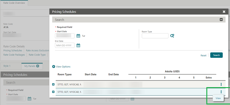 This image shows the updated Pricing Schedules screen This image shows the updated Pricing Schedules screen