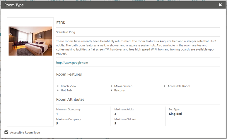 This image shows the updated Room Type Yscreen This image shows the updated Room Type Yscreen