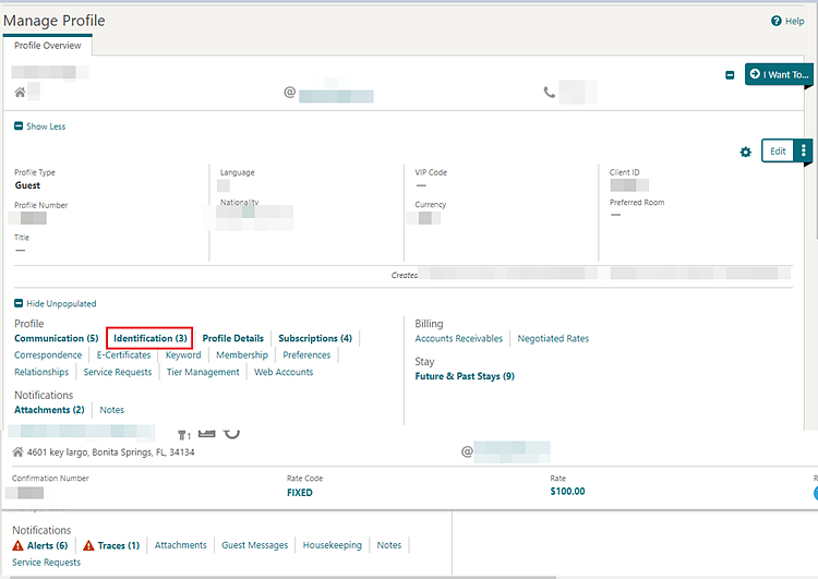This image shows the Manage Profile screen. This image shows the Manage Profile screen.