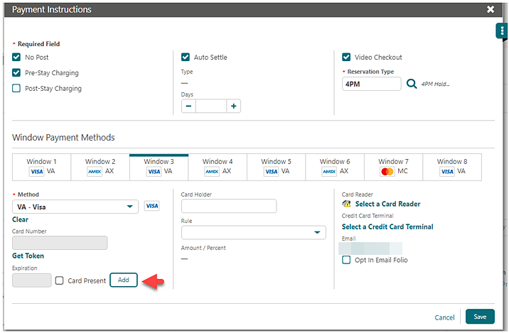 This images shows the Payment Instructions screen.
