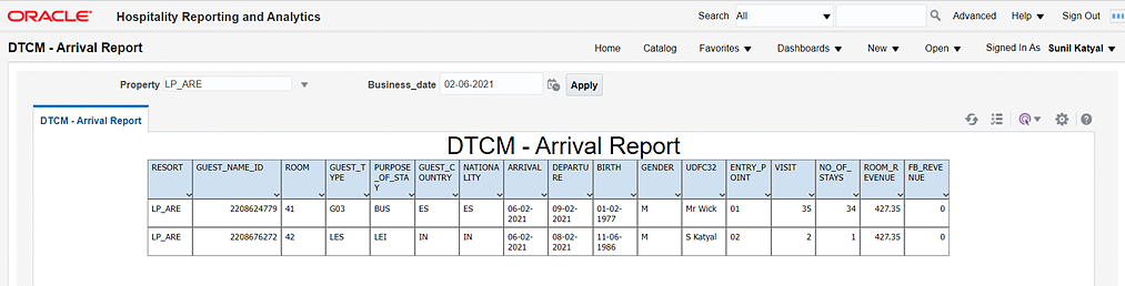 DTCM Arrival Report. DTCM Arrival Report.