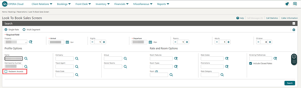Look To Book Sales screen Look To Book Sales screen