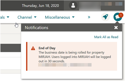 Notifications panel Notifications panel