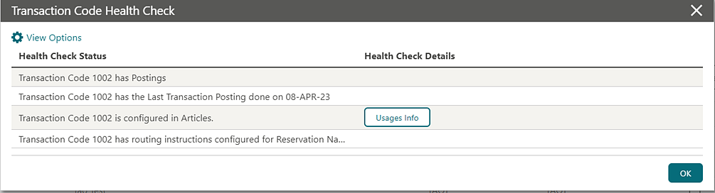 Transaction Code Health Check Transaction Code Health Check