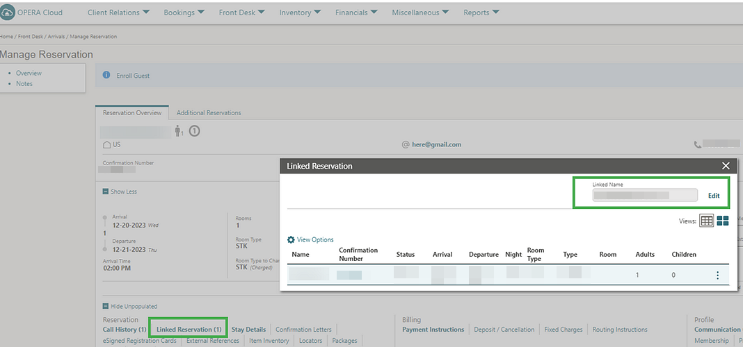 Manage Reservations Manage Reservations
