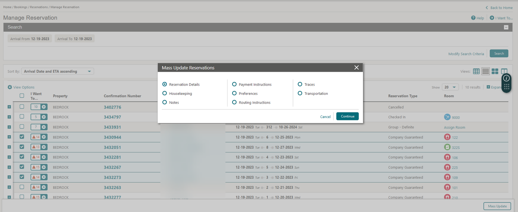 Manage Reservation Manage Reservation