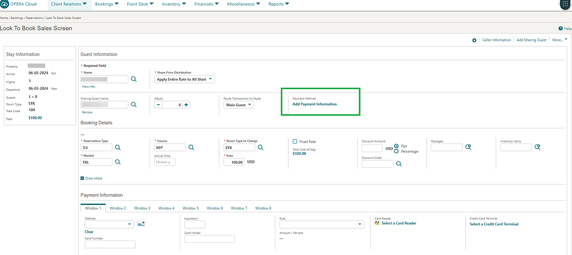 Look to Book Sales Screen Look to Book Sales Screen