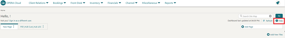 New Help Link on Dashboard New Help Link on Dashboard