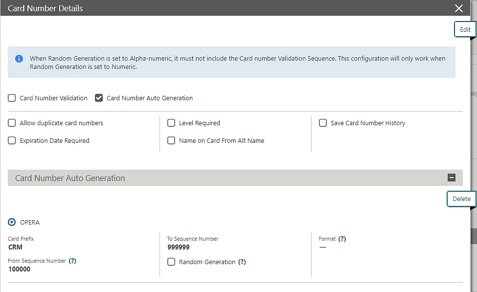 Card Number Details screen for validating card numbers and so on. Card Number Details screen for validating card numbers and so on.