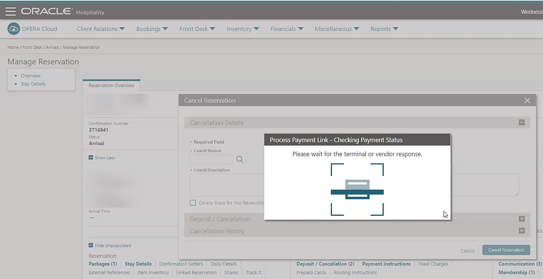 Image of Manage Reservation, Process Payment Link Image of Manage Reservation, Process Payment Link