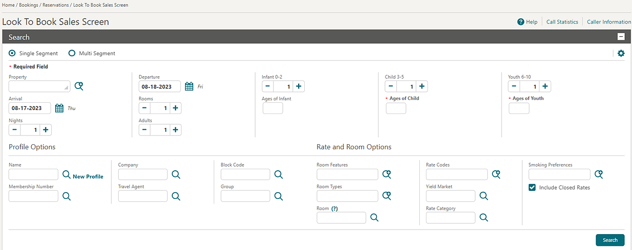 Look To Book Sales Screen Look To Book Sales Screen