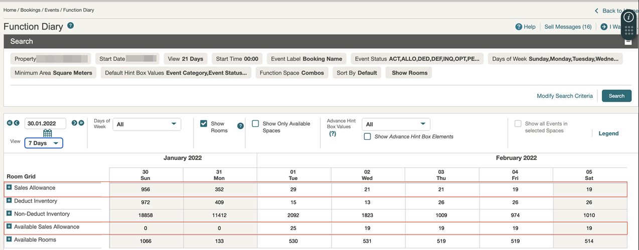 Multi Property View of the Function Diary Multi Property View of the Function Diary