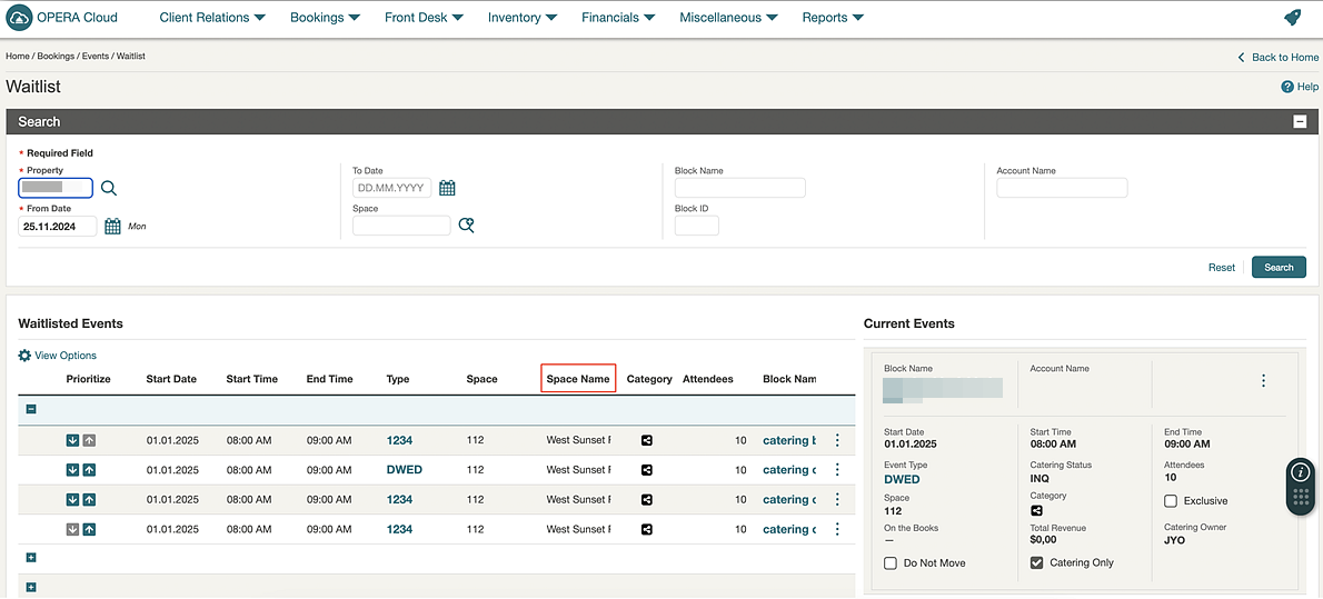 Waitlist Events found in Waitlist Search. Waitlist Events found in Waitlist Search.