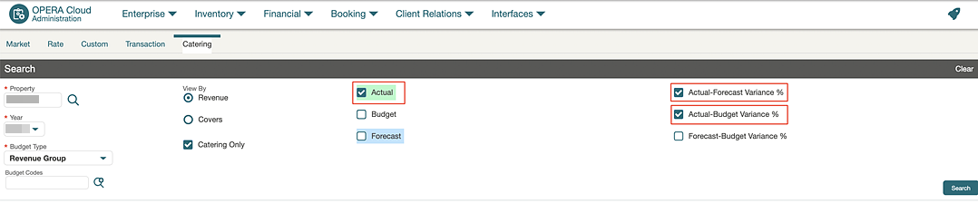 Administration screen showing the Actual checkbox in highligting. Administration screen showing the Actual checkbox in highligting.