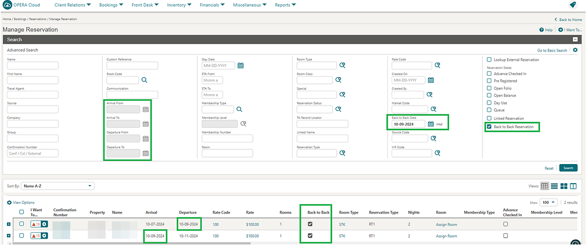 Manage Reservation with added search fields. Manage Reservation with added search fields.