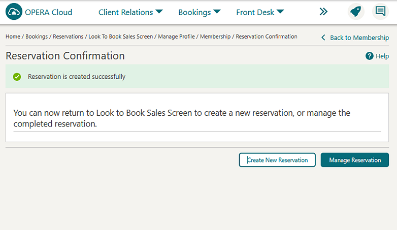 Reservation Confirmation screen. Reservation Confirmation screen.