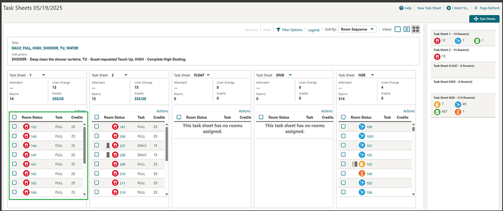 Five task sheets in card view without horizontal scrolling. Five task sheets in card view without horizontal scrolling.
