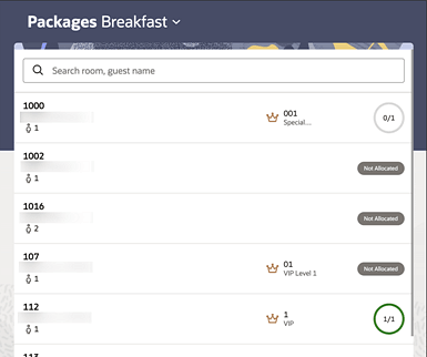 PWA screen showing a breakfast package details. PWA screen showing a breakfast package details.