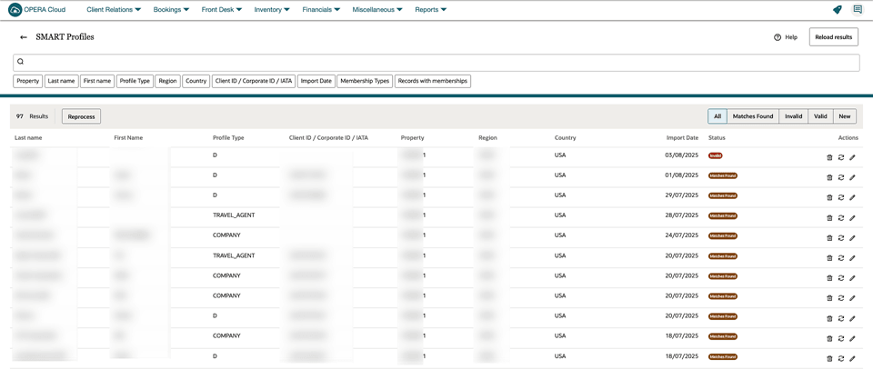 SMART Profiles table showing invalid and matches found profile results. SMART Profiles table showing invalid and matches found profile results.