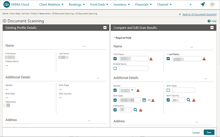 This screen shows the Compare and Edit Scan Results section. This screen shows the Compare and Edit Scan Results section.