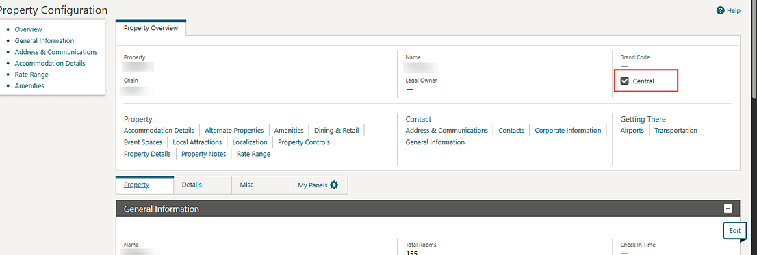 The Property Overview tab in Property Configuration showing the Central read-only checkbox. The Property Overview tab in Property Configuration showing the Central read-only checkbox.