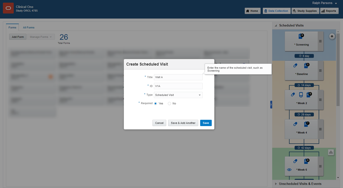 Create a visit