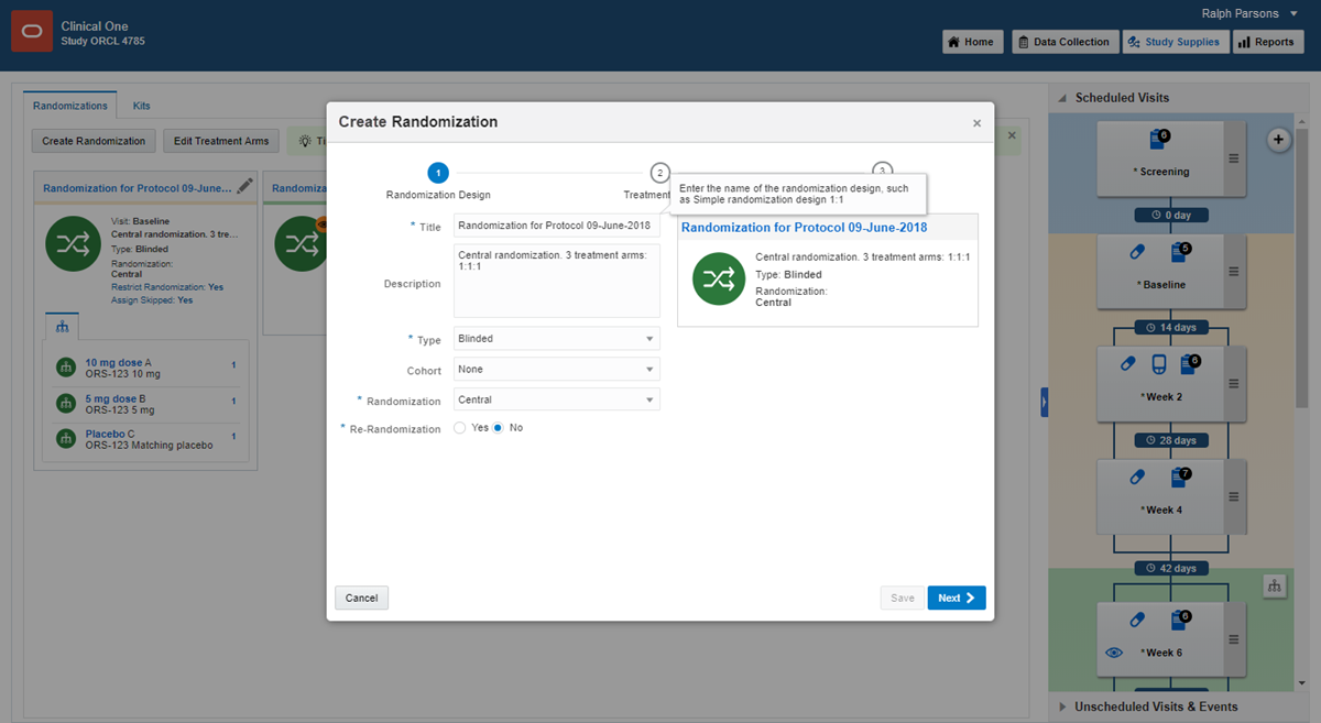 Create a randomization design